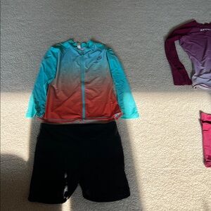 Women rash guard and biker shirt good used condition from non smoking home